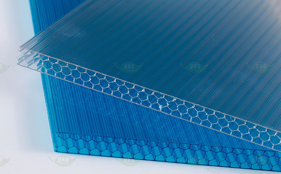 優尼科蜂窩型湖藍陽光板